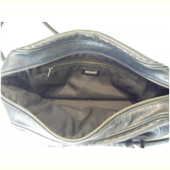 Black Leather Max Studio Shoulder Purse - Picture 8 of 10